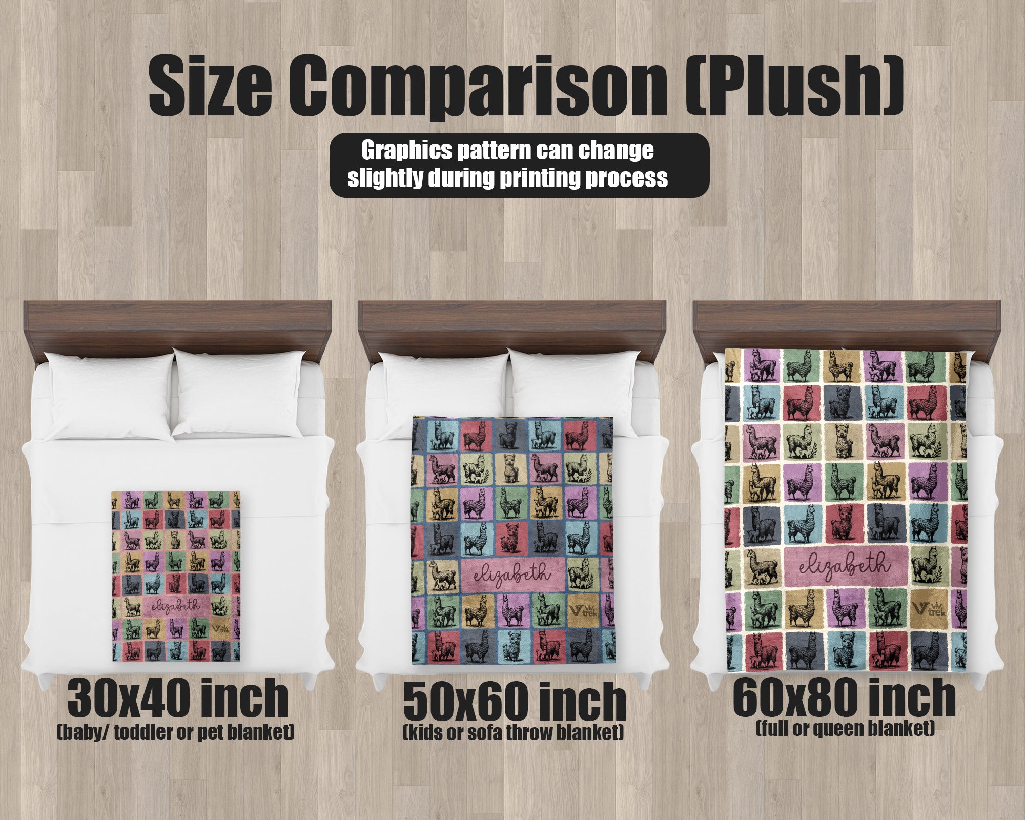 Personalized Llama Blanket - Custom Name Throw, Cozy Alpaca Gift Under $50