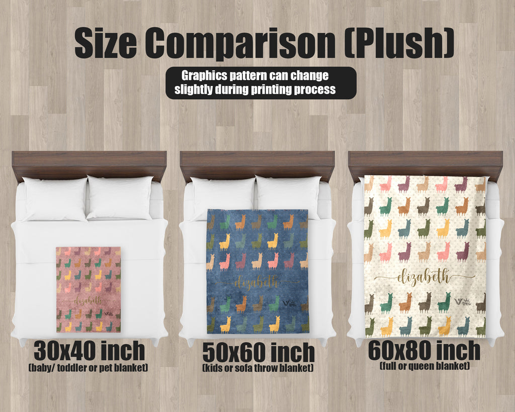 Personalized Llama Blanket - Custom Name Throw, Cozy Alpaca Gift Under $50