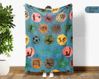 Retro Custom Soccer Blanket, Personalized Name Soccer Throw for Boys and Girls, Unique Soccer Lover Gift, Cozy Sports Blanket