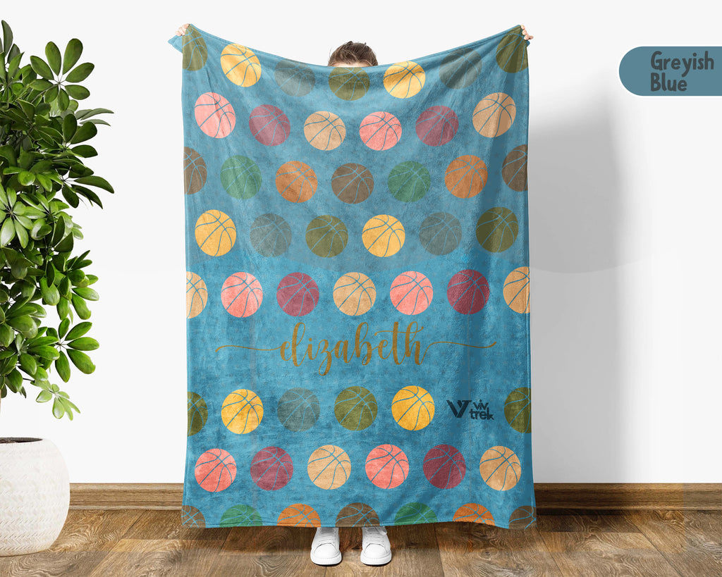 Personalized Basketball Throw – Cozy Custom Name Sports Blanket