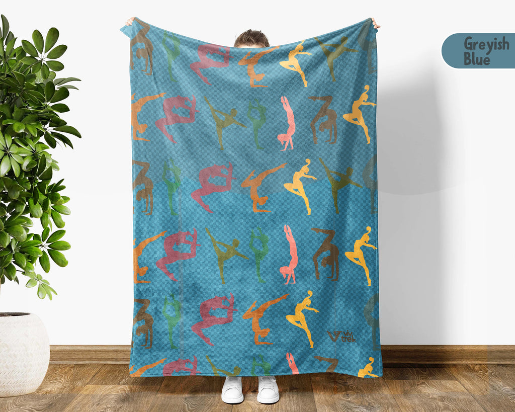 Retro Gymnastics Lover Blanket Cozy Sports Throw for Athletes Soft Artistic Decor Unique Gymnast Gift for Home