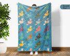 Retro Witch Blanket for Spooky Decor, Cozy Halloween Throw Gift with Magical Gothic Autumn Style