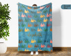 Custom Name Camping Blanket, Personalized Nature Throw, Cozy Outdoor Gift for Campers, Travelers, and Hikers