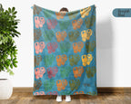 Retro Boxing Lover Blanket Cozy Sports Throw for Athletes Soft Gloves Design Fleece Blanket Unique Fitness Gift Decor