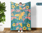 Personalized Bee Blanket with Custom Name, Cozy Honey Bee Throw for Kids Teens Adults, Cute Bumblebee Lover Gift