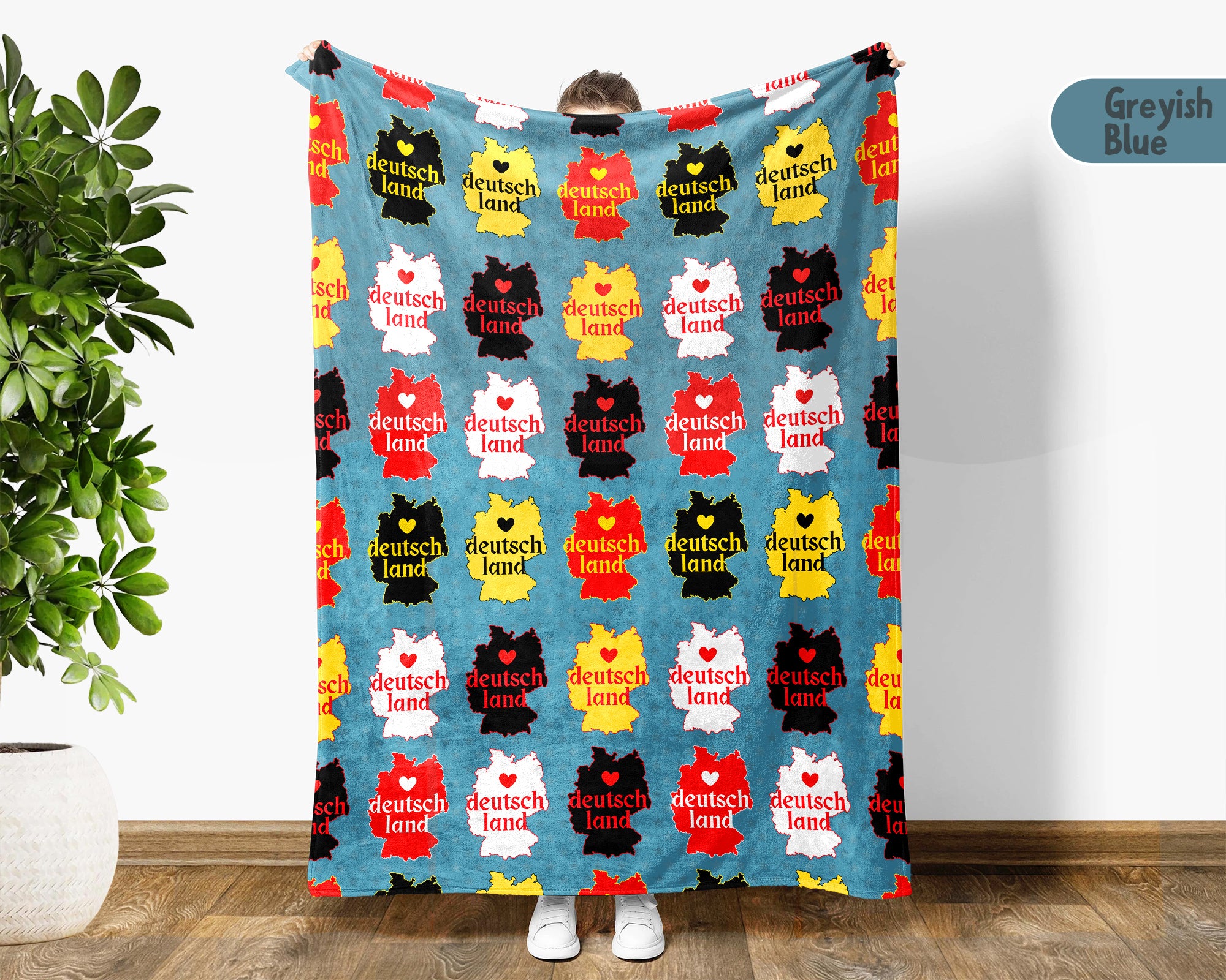 Retro Germany Blanket Throw with Deutschland Flag Design, Cozy Bavarian Inspired Decor, Vintage German Culture Gift Blanket