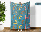 Retro Cheerleading Blanket Cozy Cheerleader Throw Sporty Fleece Blanket Cheer Fan Gift Home Decor Idea for Game Day Couch Bedroom