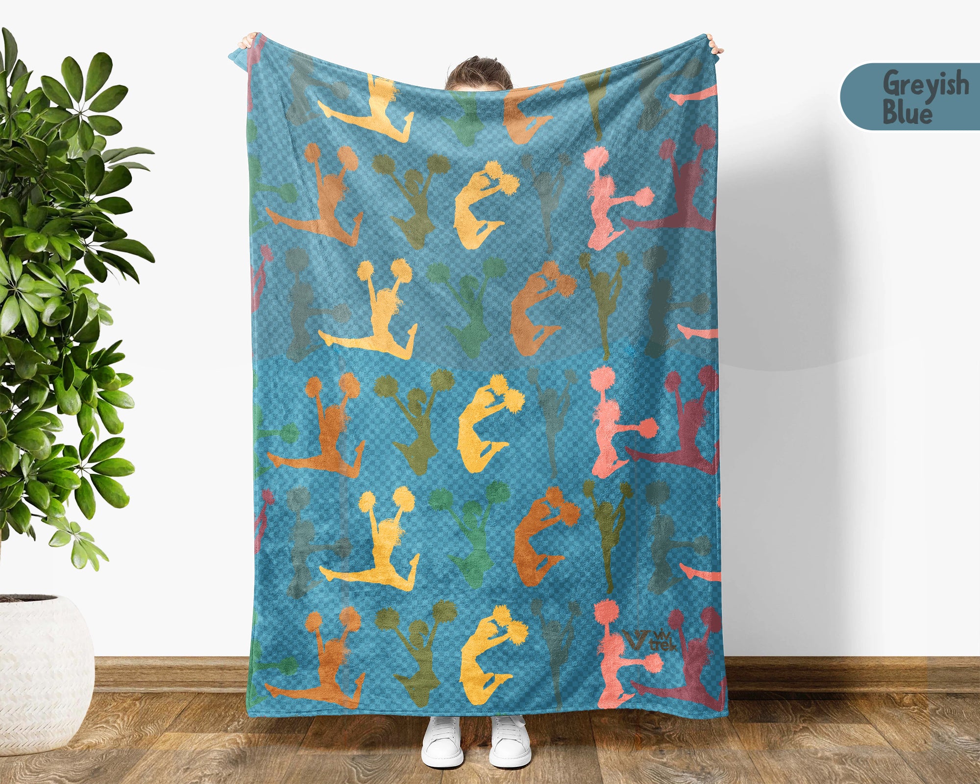Retro Cheerleading Blanket Cozy Cheerleader Throw Sporty Fleece Blanket Cheer Fan Gift Home Decor Idea for Game Day Couch Bedroom
