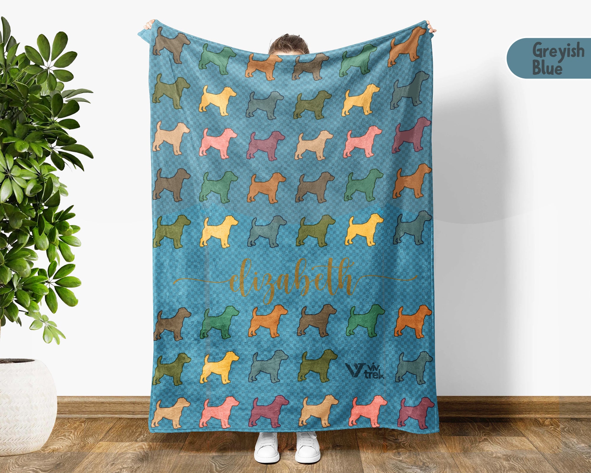 Personalized Jack Russell Terrier Blanket | Custom Dog Name Throw | Energetic Breed Gift for Dog Lovers Home Decor Accent