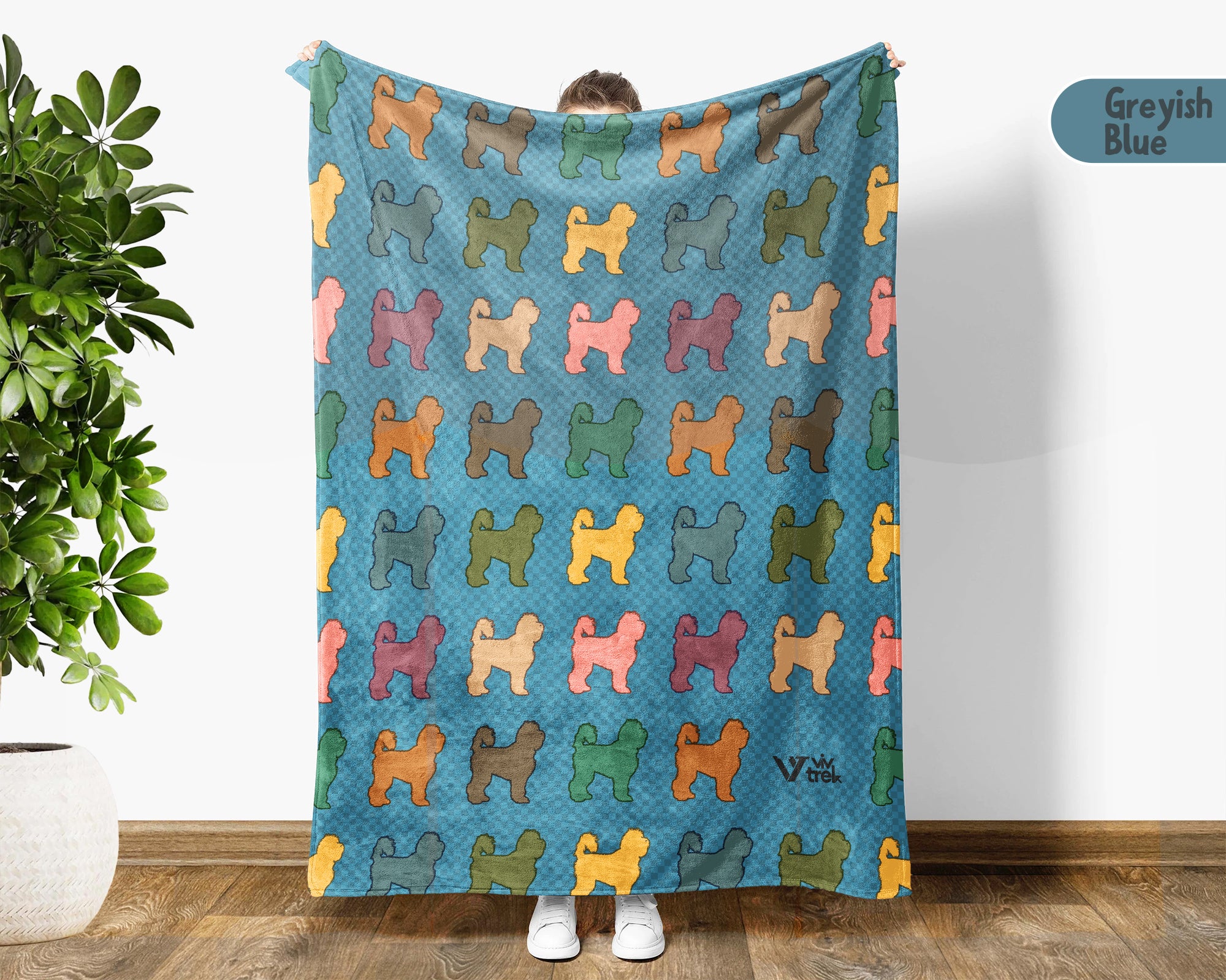 Retro Old English Sheepdog Throw Blanket for Couch, Fluffy Bobtail Dog Gift, Cozy OES Home Decor for Dog Lovers