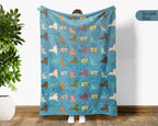 Retro New York Blanket, 4th of July Cozy Patriotic Throw, Vintage NY Lover Fleece, American Flag Inspired New York Home Gift