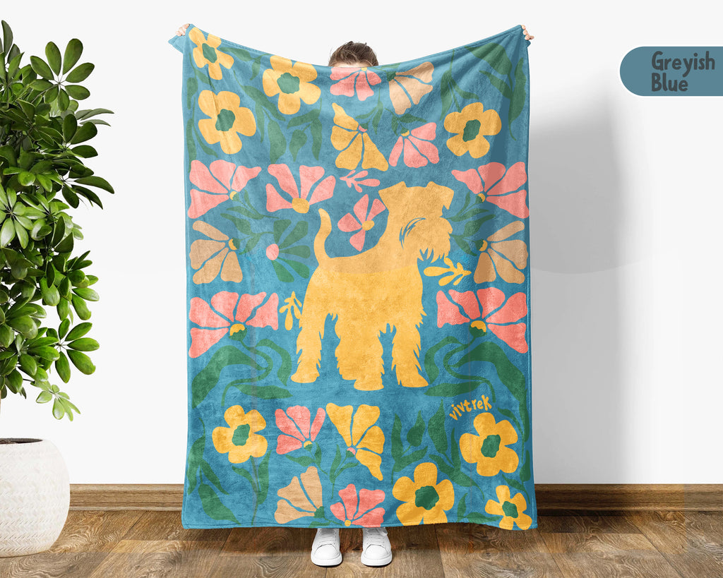 Miniature Schnauzer Blanket – Cozy Floral Dog Lover Throw