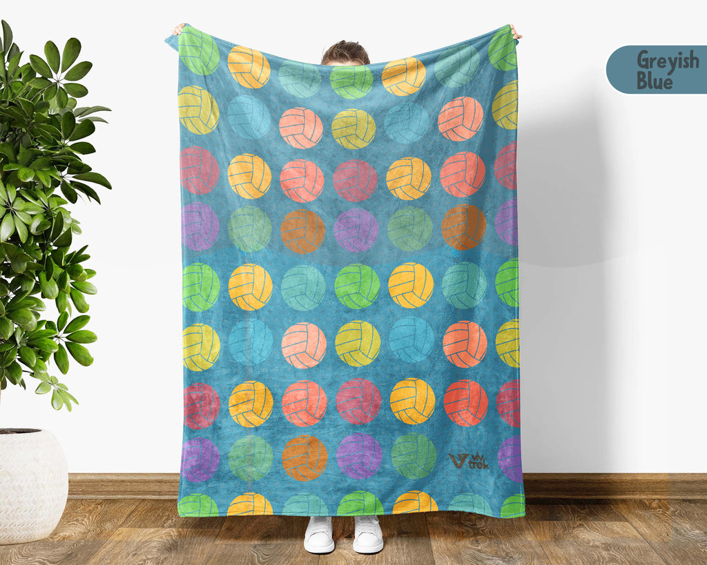 Retro Volleyball Blanket Gift for Sports Lovers, Cozy Athletic Throw, Fun Game Room Decor Accent for Bedroom and Living Spaces
