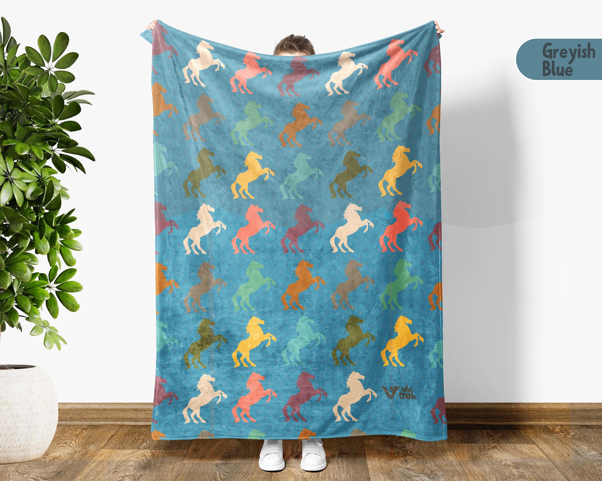 Retro Horse Lover Blanket – Cozy Western Equestrian Throw