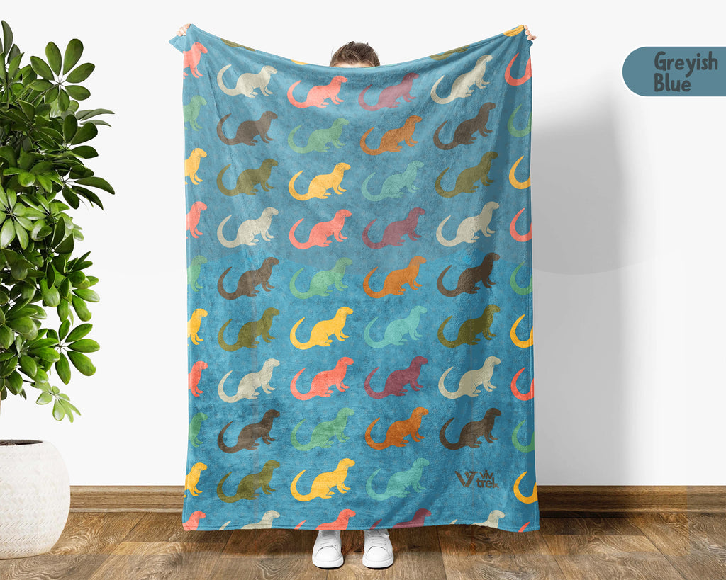 Retro Otter Blanket – Cozy Throw for Sea Life & Animal Lovers