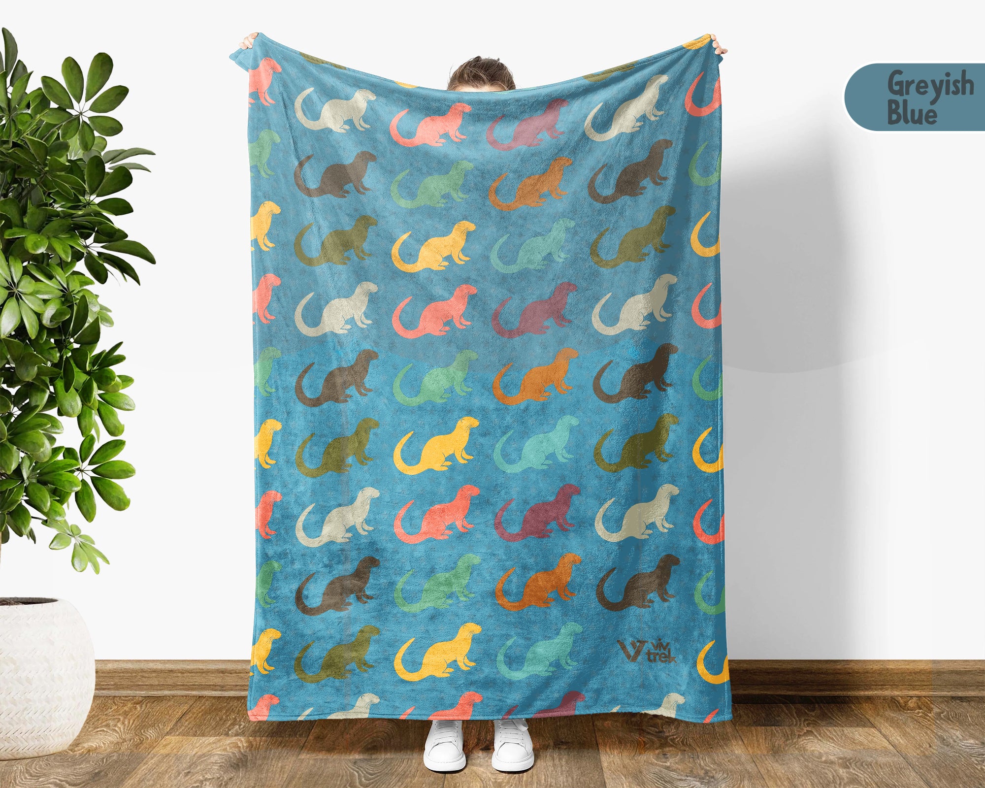 Retro Otter Blanket – Cozy Throw for Sea Life & Animal Lovers