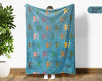 Retro Archery Throw Cozy Bowman Blanket Soft Outdoor Sports Decor Unique Bow Lover Gift for Rustic Home Style
