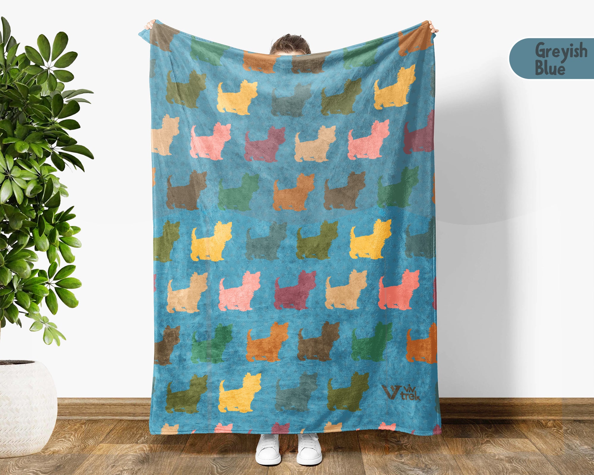 Retro Yorkshire Terrier Dog Blanket Gift, Cozy Yorkie Lover Throw, Cute Puppy Blanket, Unique Dog Owner Decor