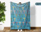 Retro Christian Faith Blanket, Jesus Lover Throw, Inspirational Religious Cozy Blanket, Bible Verse Home Decor Gift for Family