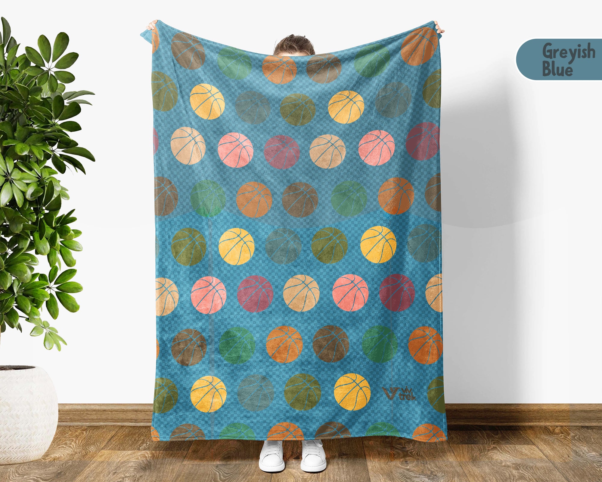 Retro Basketball Throw Blanket – Cozy Gift for Sports Fans