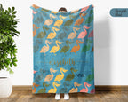 Custom Name Pelican Blanket, Cozy Retro Coastal Throw for Bird and Nature Lovers