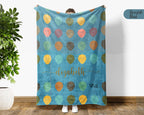 Custom Name Strawberry Blanket, Cozy Retro Fruit Throw for Kids and Adults