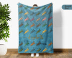 Personalized Mantis Throw Custom Name Bug Lover Blanket Retro Praying Mantis Design Science Nature Gift Cozy Home Accent Decor