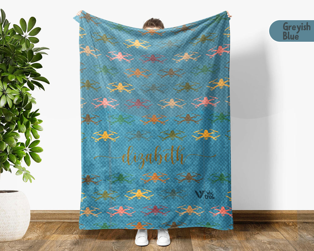 Personalized Drone Throw – Cozy Custom Name Racing Blanket