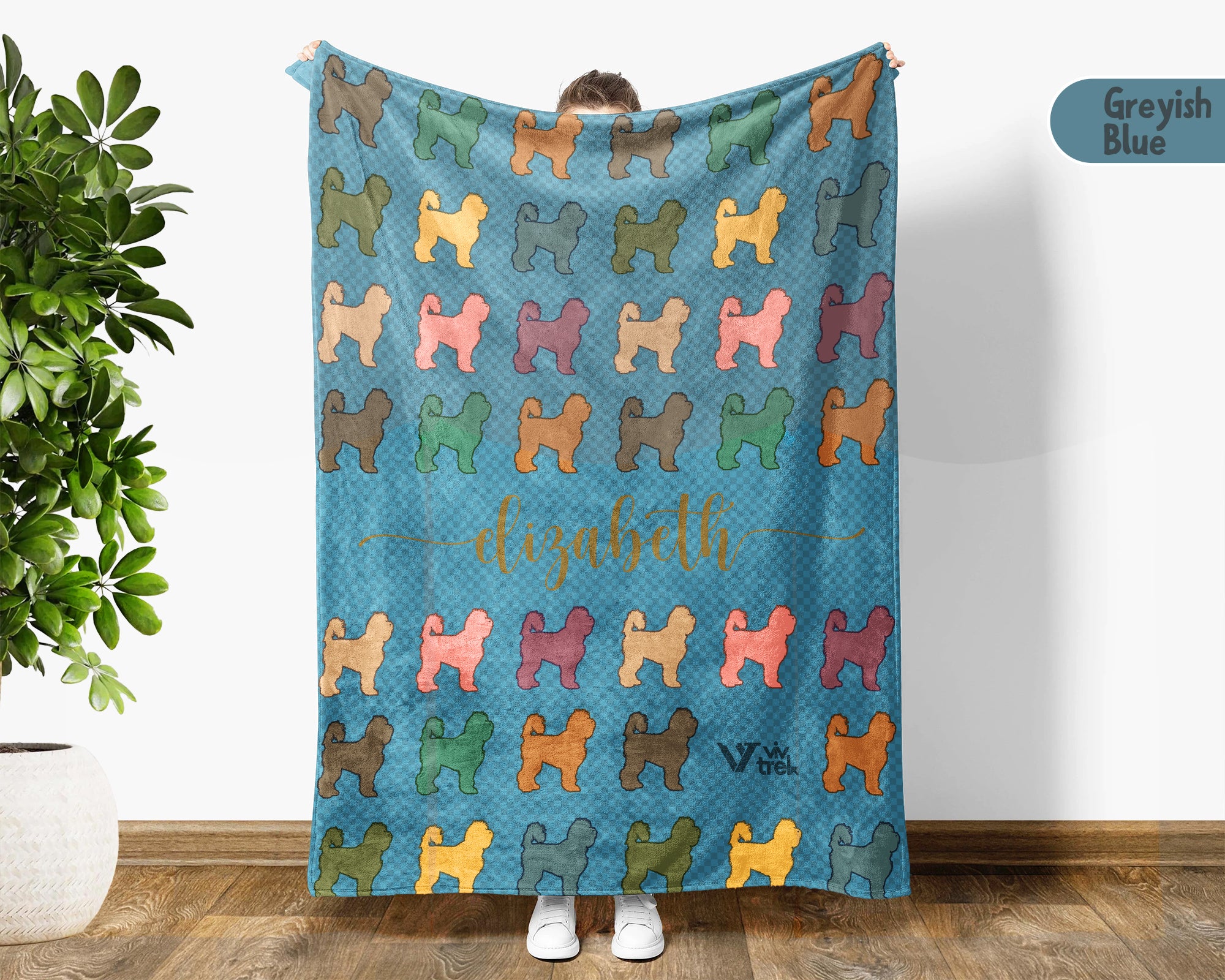 Personalized Old English Sheepdog Blanket | Custom Dog Name Throw | Shaggy Breed Gift for Pet Lovers Home Decor Accent