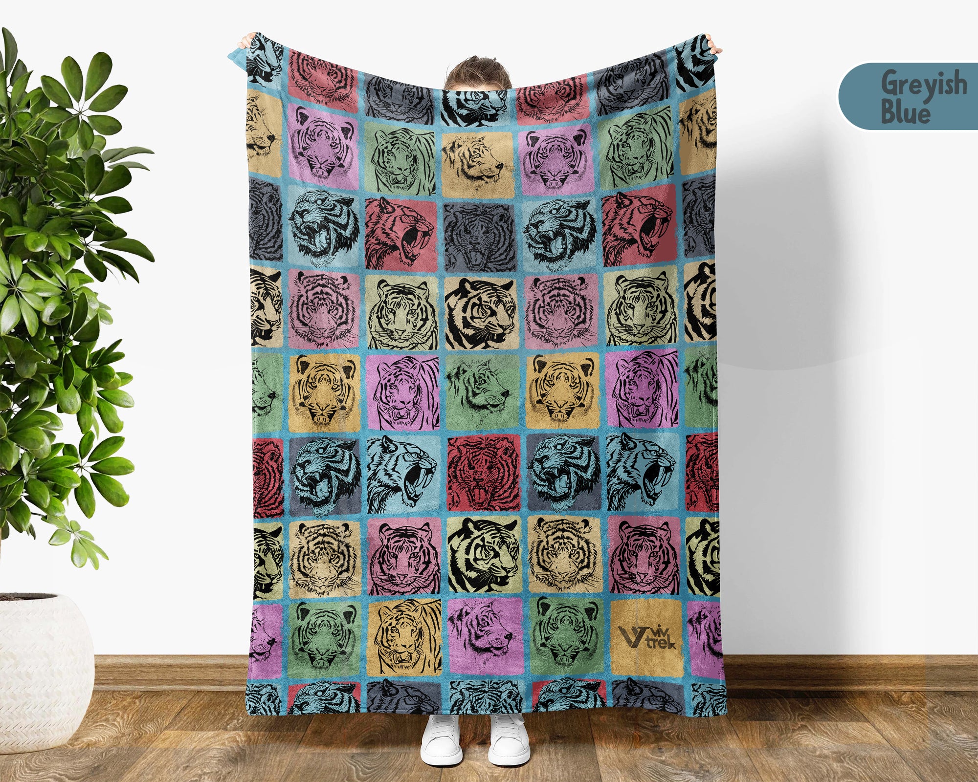 Vintage Tiger Blanket Jungle Animal Throw Cozy Big Cat Decor Nature Inspired Gift Wildlife Lover Unique Home Accent