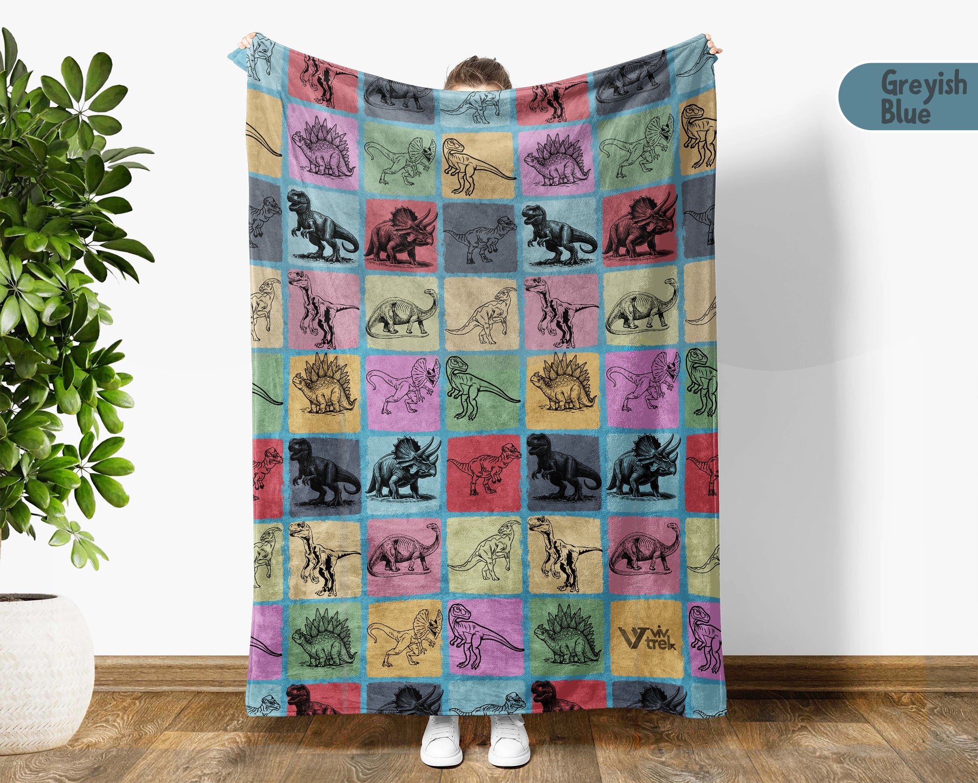 Vintage Dinosaur Blanket Cozy Retro Dino Lover Throw Prehistoric Wildlife Blanket Paleontology Gift Unique Home Decor Idea for Couch Bedroom