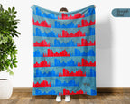 Retro Boston City Map Blanket Throw, Cozy New England Decor, Historic Cityscape Design, Massachusetts Pride Gift Blanket