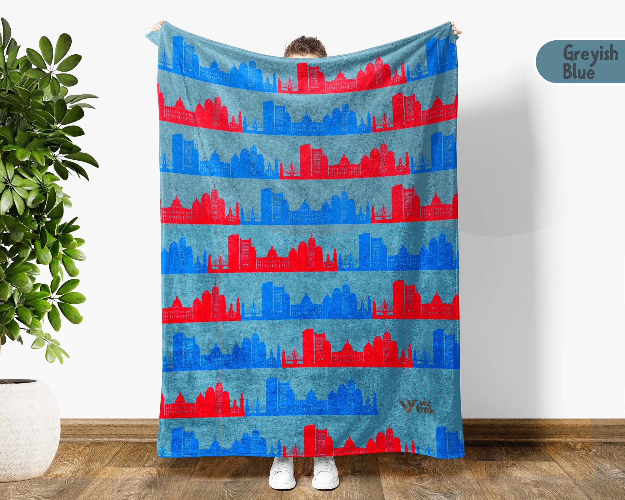 Retro Boston City Map Blanket Throw, Cozy New England Decor, Historic Cityscape Design, Massachusetts Pride Gift Blanket