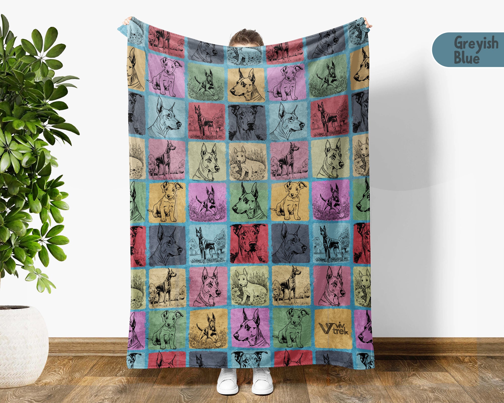 Dobermann Dog Blanket – Cozy Vintage Throw for Dog Lovers