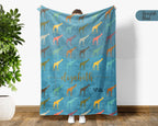 Custom Name Giraffe Throw Blanket – Personalized Wildlife Lover Gift