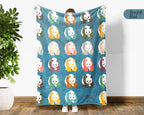 Retro Panda Blanket for Cute Animal Lovers, Cozy Wildlife Throw Gift with Panda Inspired Decorative Style