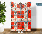 Multiple Sclerosis Blanket, Orange Ribbon Support Throw, March MS Awareness Gift, Cozy Comfort Battle Blanket for Advocacy and Care