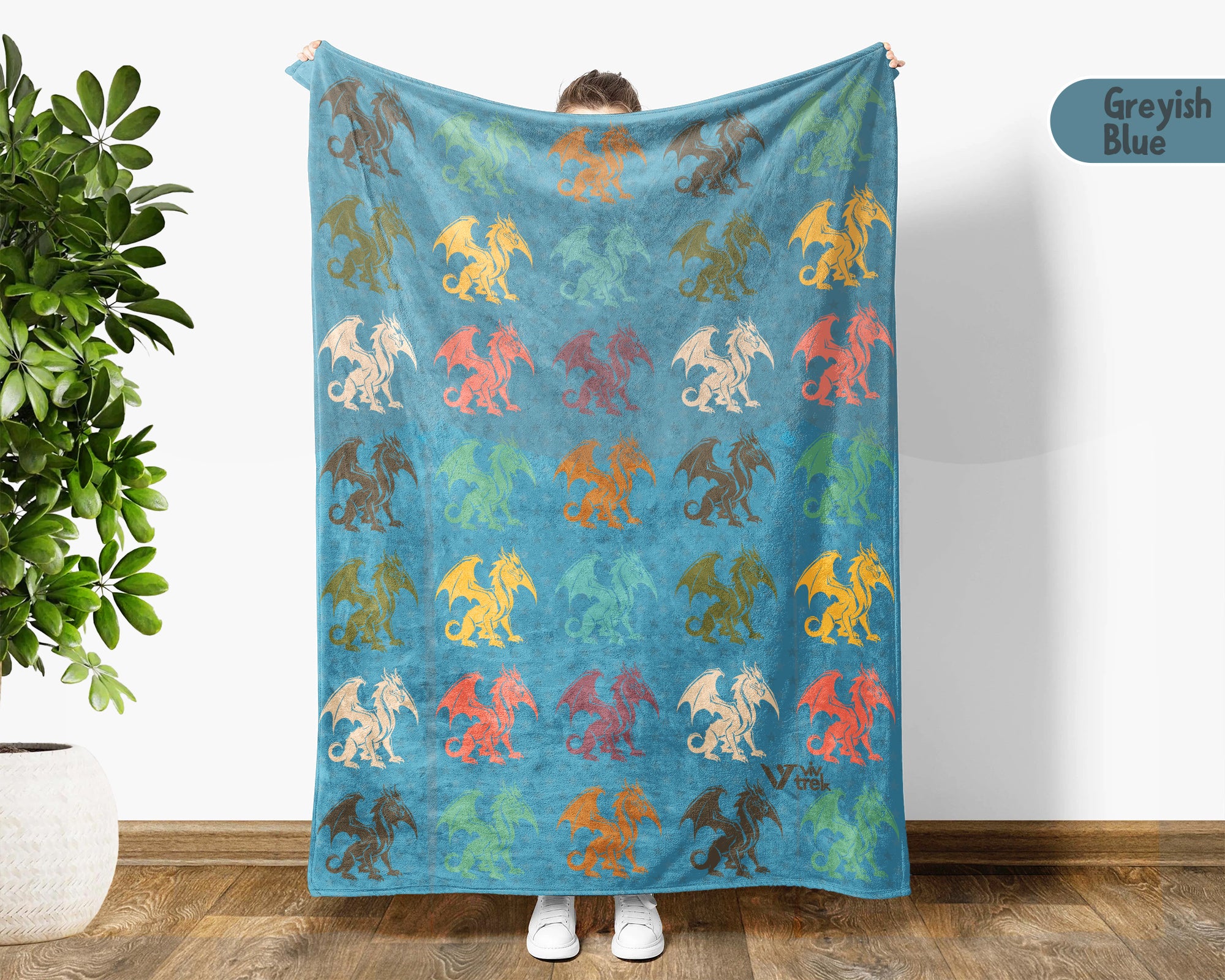 Retro Dragon Blanket Gift for Fantasy Lovers, Cozy Mythical Creature Throw, Magical Decor Accent for Bedroom and Creative Spaces