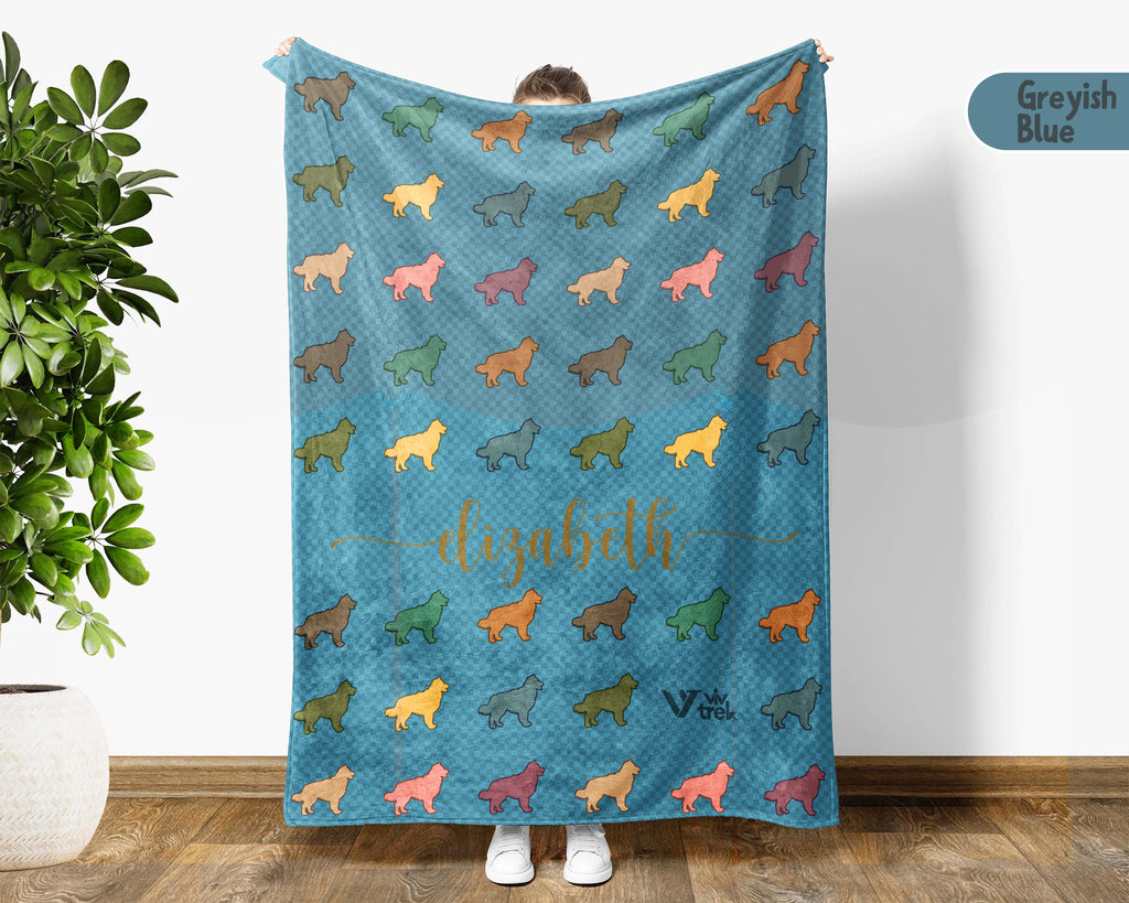 Personalized Australian Shepherd Throw Blanket | Custom Name Blue Red Merle Dog Gift | Cozy Aussie Breed Home Accent Decor