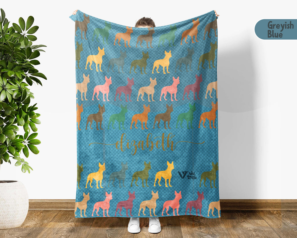 Custom Boston Terrier Blanket Personalized Dog Lover Cozy Throw Gift