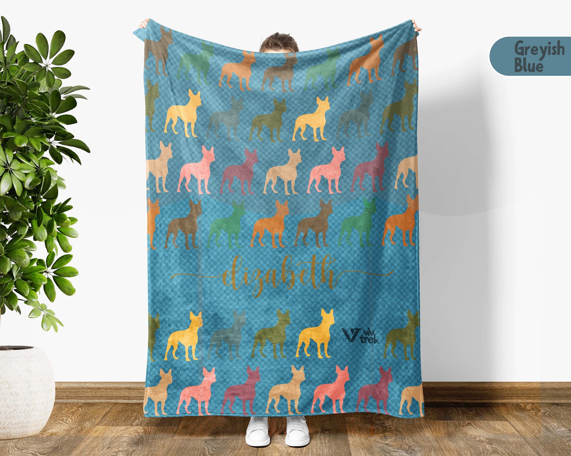 Custom Boston Terrier Blanket Personalized Dog Lover Cozy Throw Gift