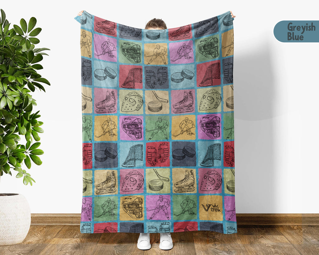 Retro Ice Hockey Puck Blanket – Cozy Throw for Ice Hockey Fans