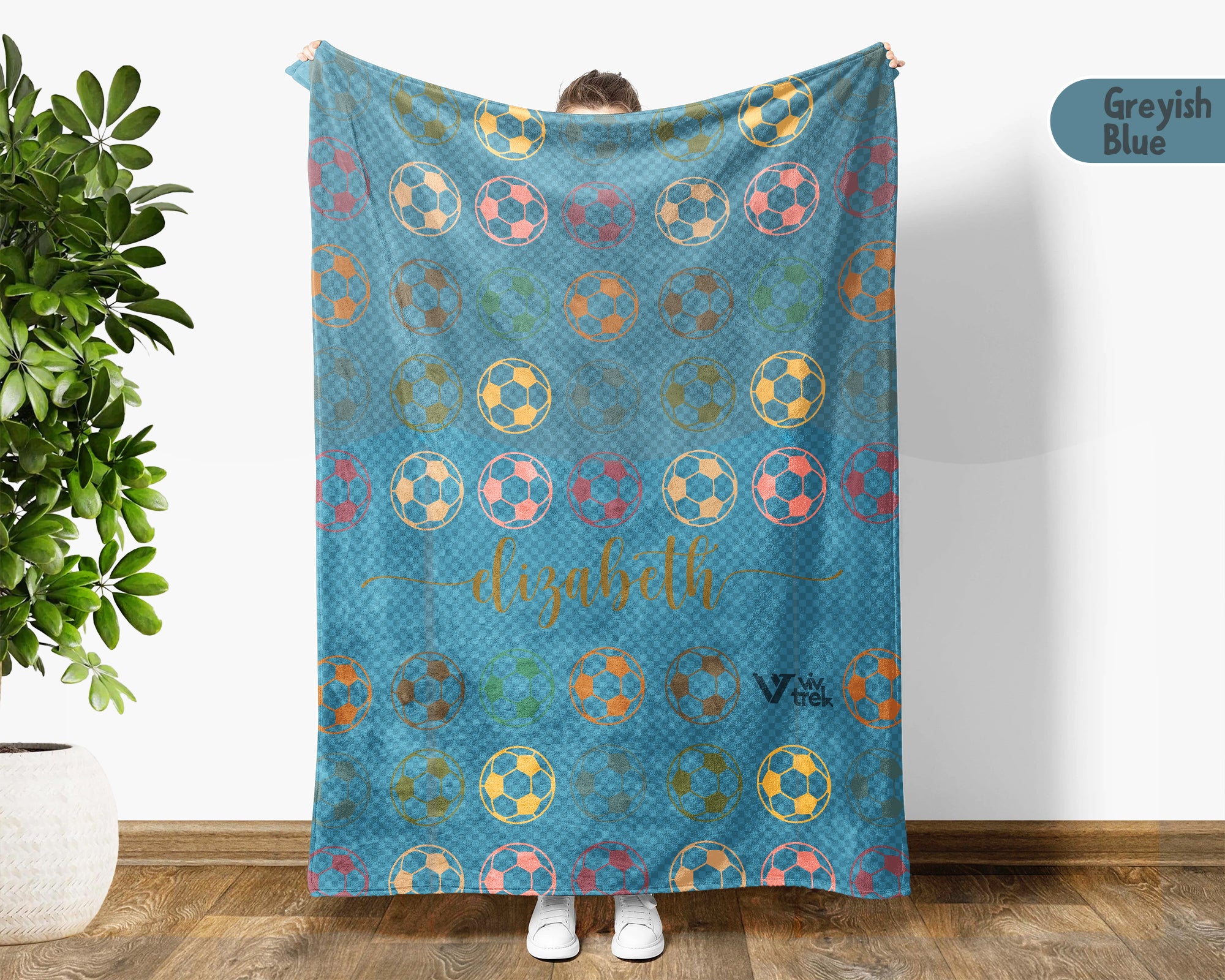 Custom Name Soccer Throw Blanket – Cozy Gift for Young Soccer Fans