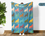 Retro Wolf Blanket Gift for Animal Lovers, Cozy Wildlife Throw, Forest Inspired Decor Accent for Bedroom and Living Spaces