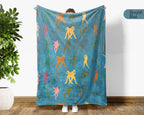 Retro Dancing Throw Cozy Ballet Blanket Soft Artistic Decor Unique Choreography Gift for Dancer Rooms
