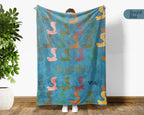 Personalized Snake Blanket Custom Name Cobra Design Retro Reptile Throw Cozy Wildlife Decor Unique Exotic Gift Home Accent