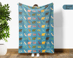 Retro California State Blanket, Patriotic 4th of July Throw, Vintage CA Lover Cozy Blanket, American Inspired Independence Day Gift