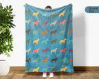 Retro Pitbull Blanket Gift for Dog Lovers, Cozy Canine Throw, Pet Inspired Decor Accent for Bedroom and Living Spaces