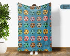 Retro Soccer Blanket Gift Cozy Sports Throw Soft Football Graphic Decor Unique Player Gift for Match Day Fans