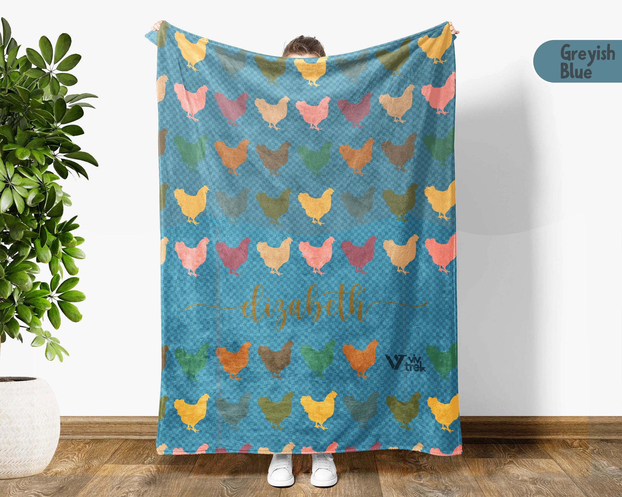 Personalized Chicken Throw – Cozy Custom Name Farm Blanket